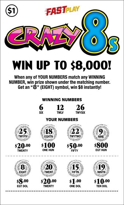 Play PA Lottery Fast Play - Crazy 8s